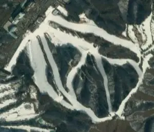 Satellite view of Vivaldi Park ski resort, Korea